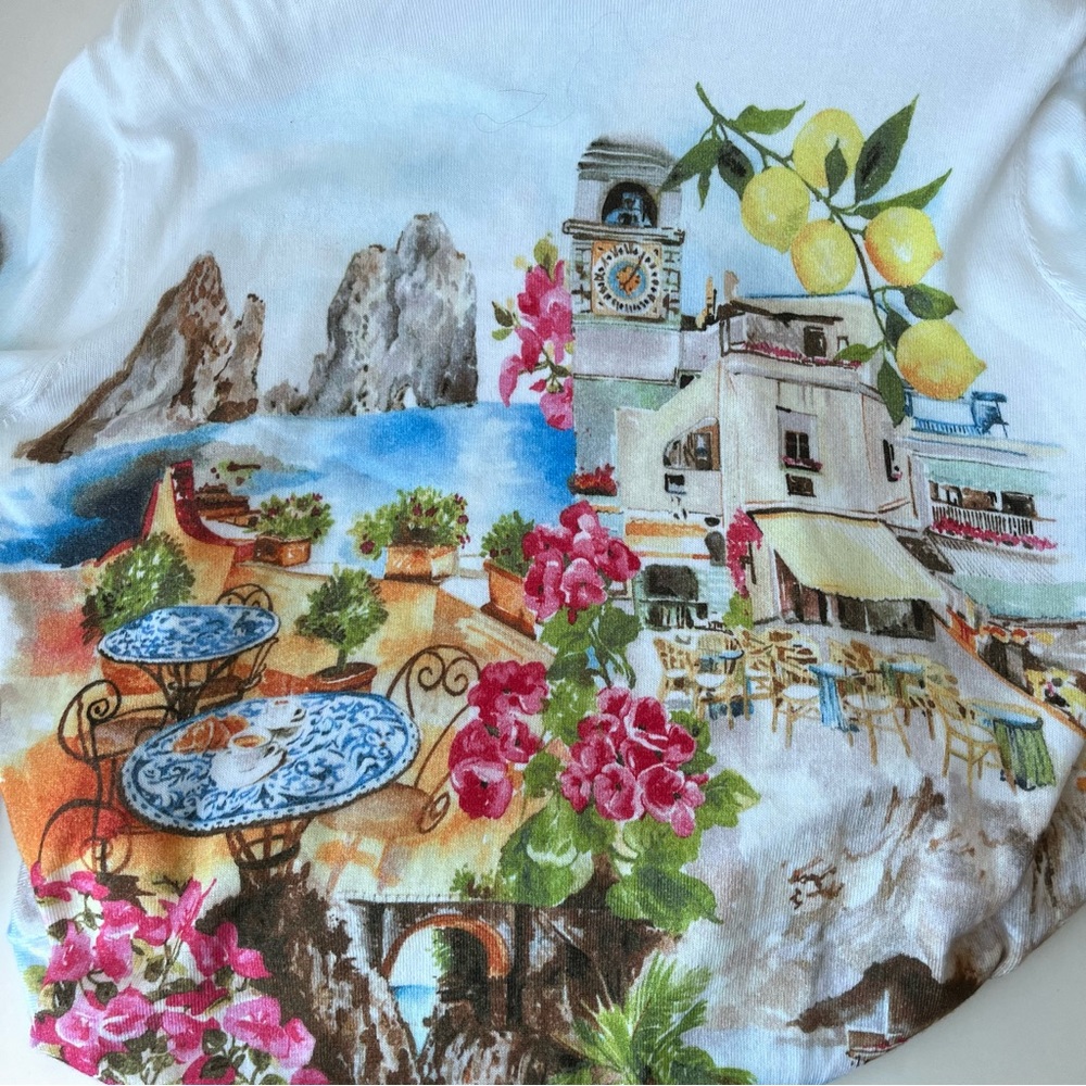 Talbots Coastal Print Charming Cardigan Lightweight Size L - Picture 4 of 13